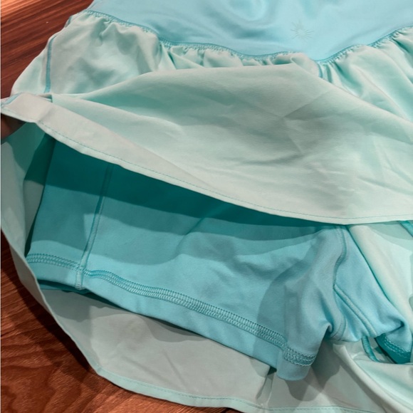 Aerie Real Me Crossover High Rise Shorts in Teal/Light Blue - Picture 7 of 9